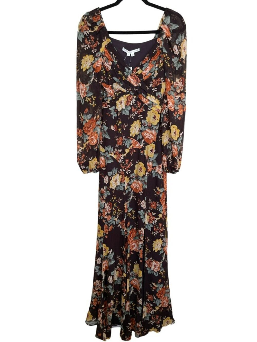 Veronica Beard $898 Silk Maxi Dress Avani Floral Chiffon Puff Sleeve Sz 2 NWT - Picture 4 of 11